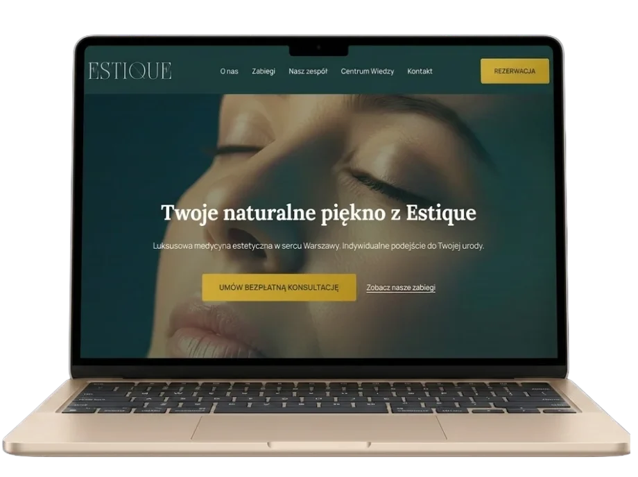 Strona internetowa WordPress dla kliniki medycyny estetycznej - mockup